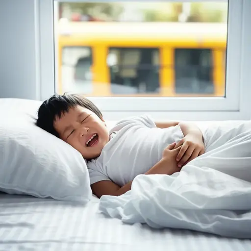 我肚子疼，所以没去上学。