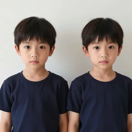 这些最小的男孩年龄如此接近，他们看起来像双胞胎。