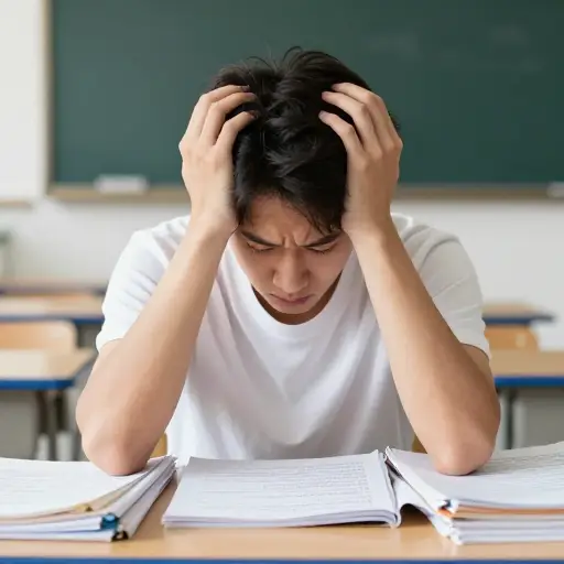 我在学校被作业和考试压得喘不过气。