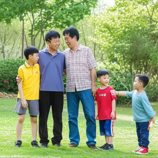 我朋友是三个孙子的骄傲的爷爷。