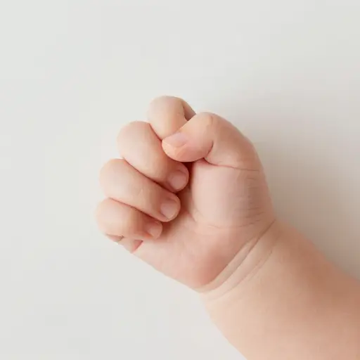 在短语“the baby's hand”中，撇号表示所有格。