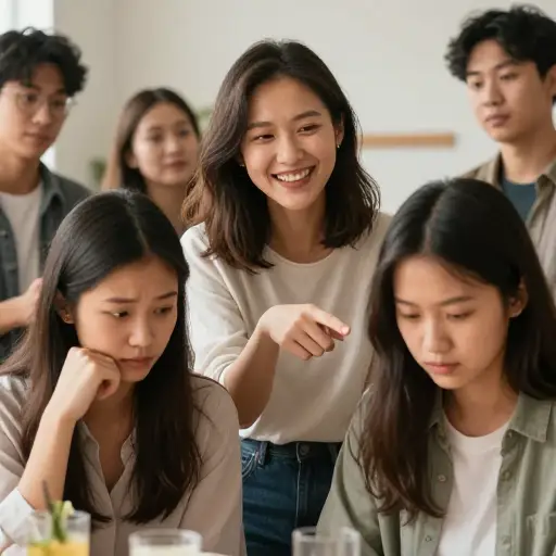 她总是试图在我朋友面前让我出丑。