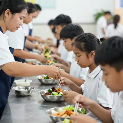 学校为学生提供午餐。