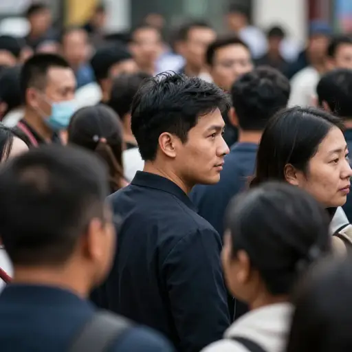 他挤过人群到达了前面。