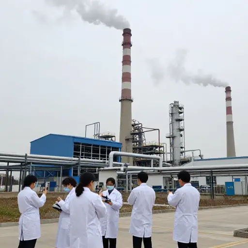 科学家们正在监测工业基地温室气体的排放。