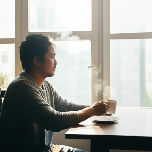 他每天早上都会喝一杯咖啡。