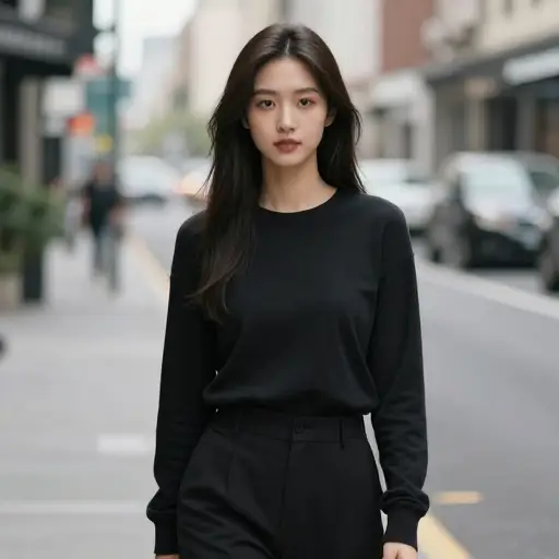 她总是穿黑色衣服。
