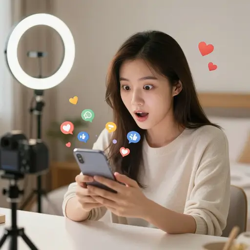 在视频走红后，她一夜成名。