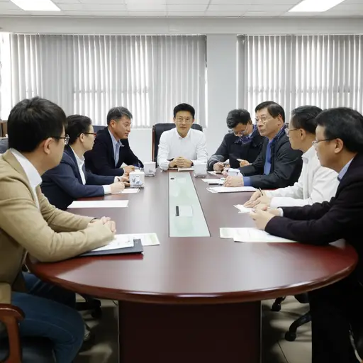 工会代表劳工与公司谈判更好的工作条件。