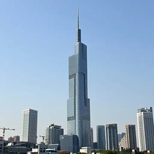 这座标志性摩天大楼主导着城市的天际线。