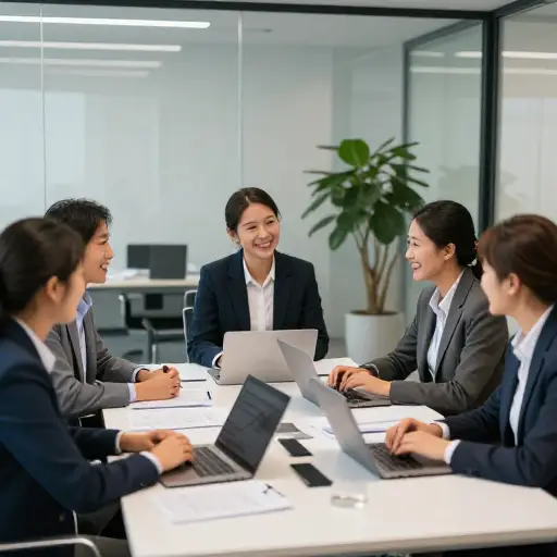 他公司的每个成员都以团队形式工作，而不是个人，这是他公司成功的主要方法。
