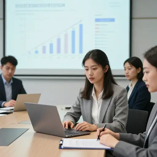 她参加了一个管理培训计划。