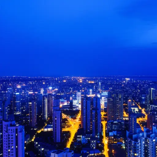 夜幕为这座城市披上了一层神秘的外衣。