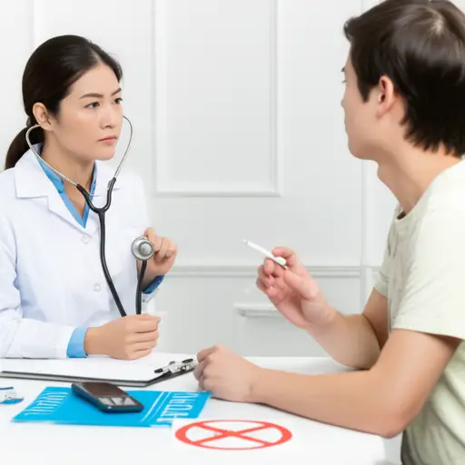 医生给了他一个警告，如果继续吸烟会有严重的健康问题。