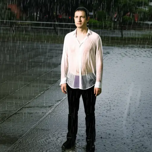 一场大雨过后，他的衬衫全湿透了。