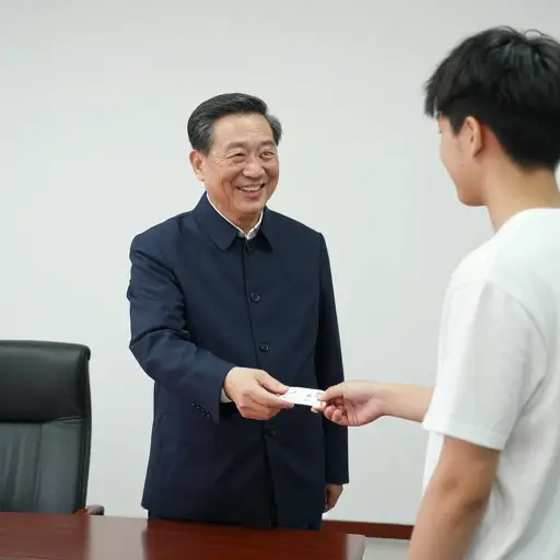 首先，主席欢迎了我并给了我会员卡。