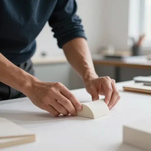 建筑师精心塑造材料以获得预期的形状。