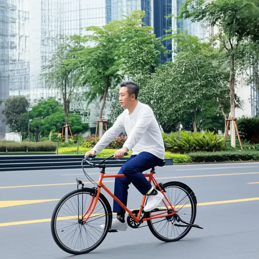我爸爸经常骑自行车去上班。