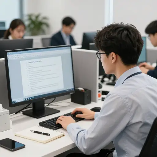 这位实习生正在为新职位接受强化培训。
