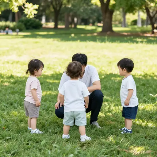 我正在照看三个学步儿童。