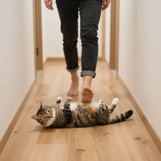 小心别绊到猫！