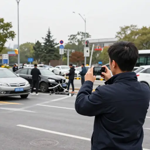 一位路人拍下了事故现场的照片。