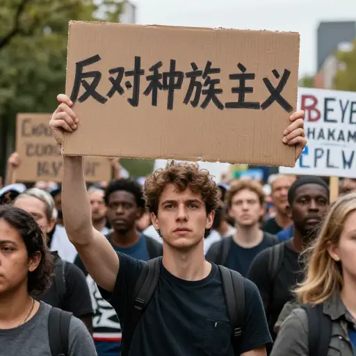 他反对种族主义。