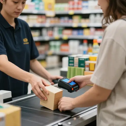 请在收银台为您的物品付款。