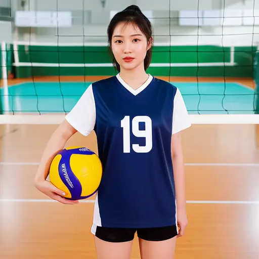 我妹妹加入了学校的排球队。