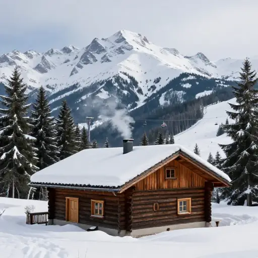 我们在滑雪度假胜地附近的一个小木屋里住了一周。