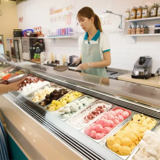 这家店卖很多种冰淇淋。
