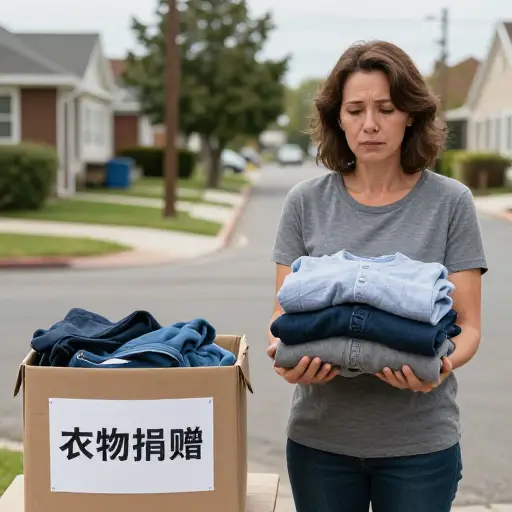 她把已故丈夫的衣服捐给了慈善机构。
