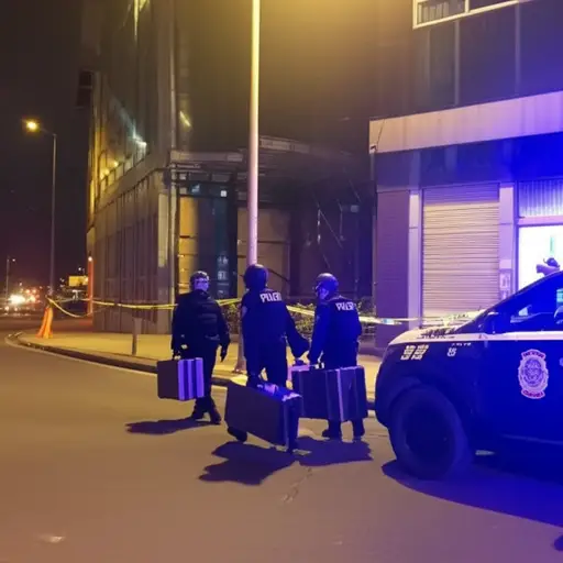 警方昨晚突袭了该地区，查获了大量非法武器。