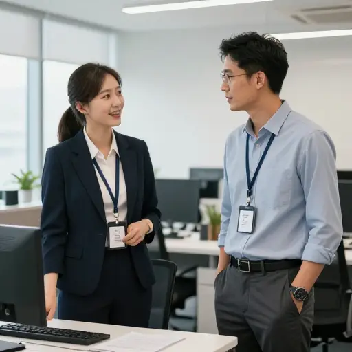 我们在同一个团队工作，但她的职位比我高。