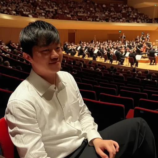 他装作对古典音乐很感兴趣的样子，但其实他一点都不喜欢。