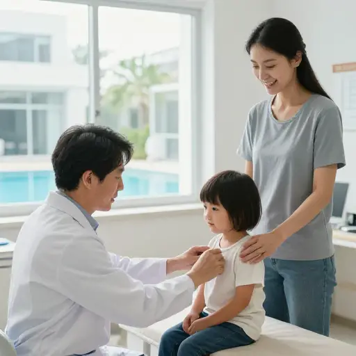 如果你在医生那里表现好，之后我就带你去游泳。