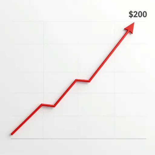 股价攀升至每股高达200美元。