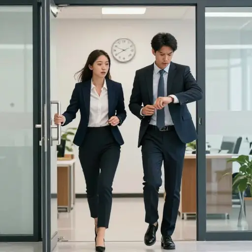 我们现在必须离开，否则开会会迟到。