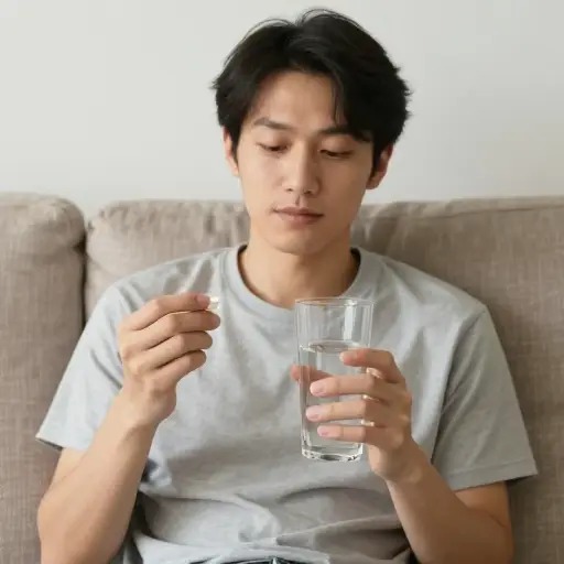 服药后疼痛立刻减轻了。