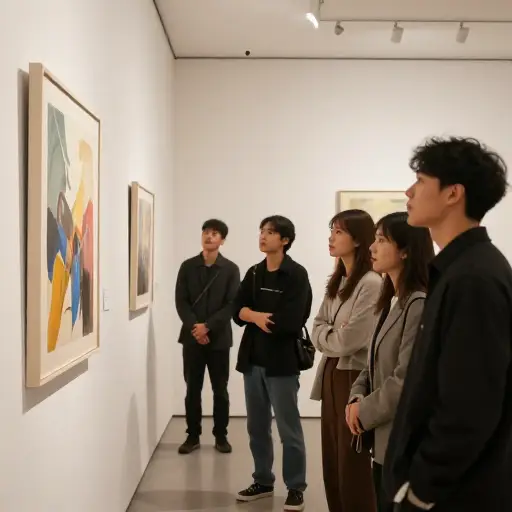 他们都对当代艺术充满热情，并定期参观画廊。