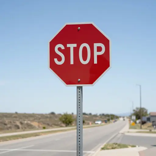 路标上的 Stop 一词是祈使语气（命令式）。