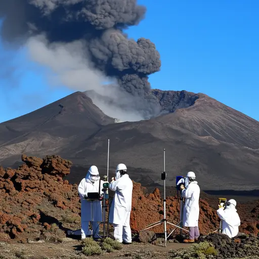 科学家们正在监测这座活火山的活动。