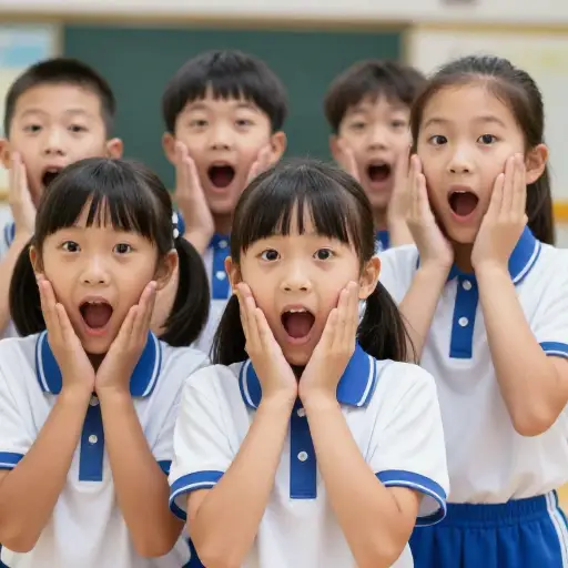 突然的噪音让孩子们充满了兴奋。