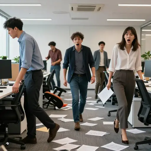 公告之后，办公室陷入了一片混乱的境地。