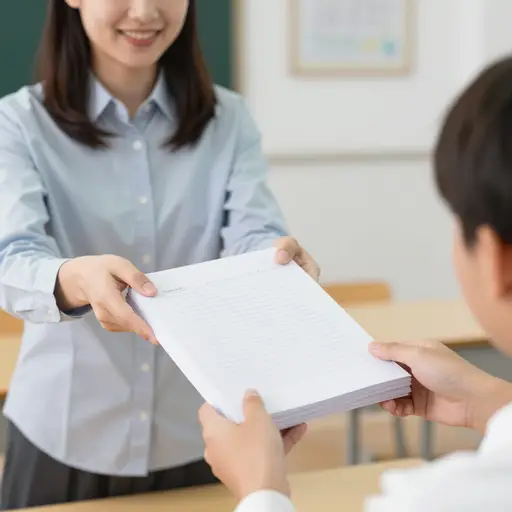 老师给了我申请表，上面有我的姓名、年龄、性别、国籍和地址。