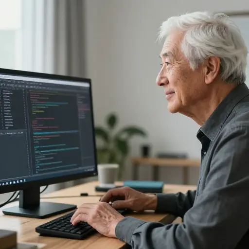 尽管年事已高，他在科技方面仍然反应敏捷。