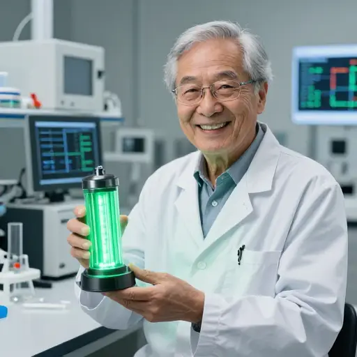 经过数十年的研究，这位科学家终于实现了他开发可持续能源的目标。