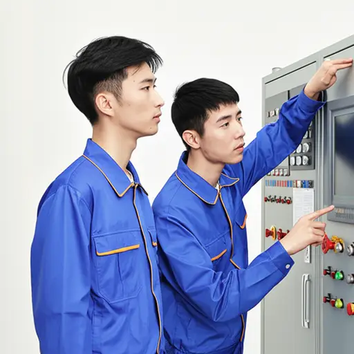 这位实习生正在学习如何操作新设备。
