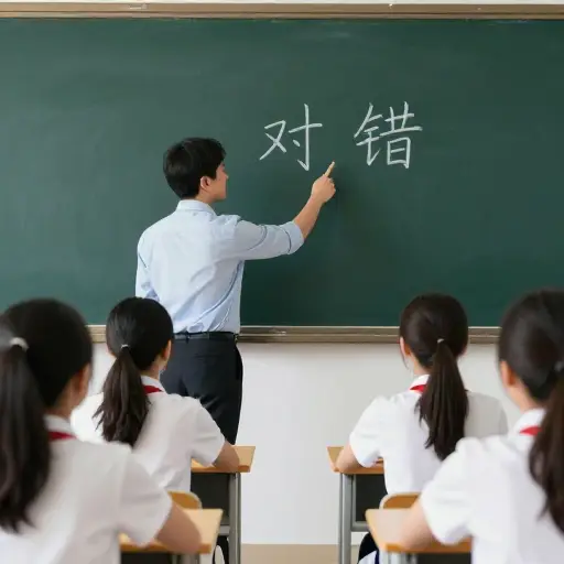 我一直试图教他们分辨对错。