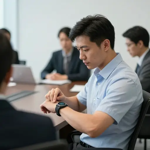 他决定计时会议持续了多久。